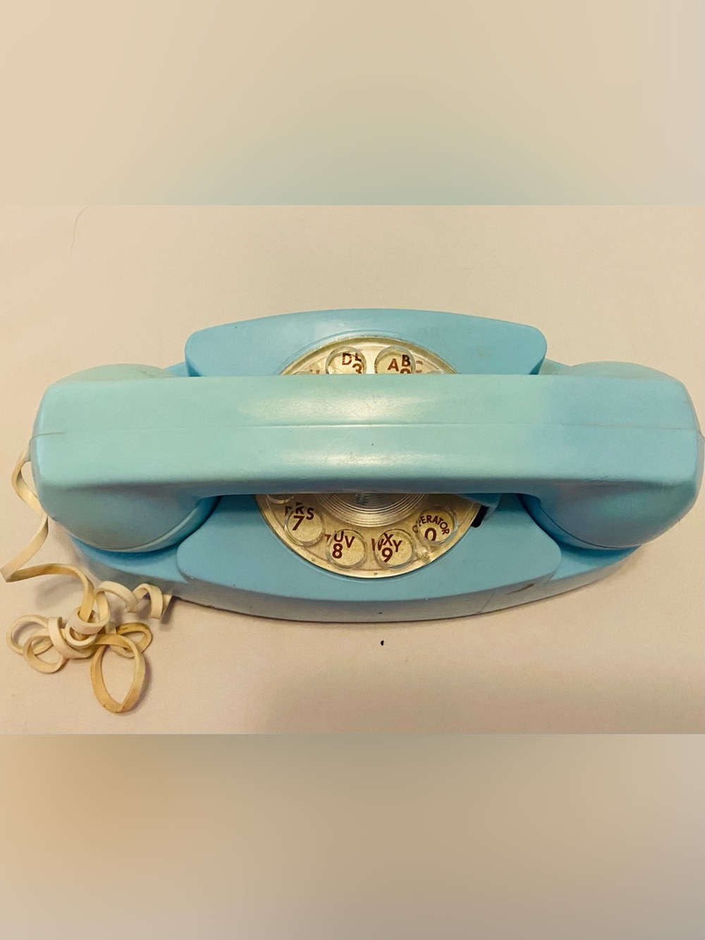Vintage Light Blue Rotary Telephone Handset. HandiCraft,St. Louis, MO